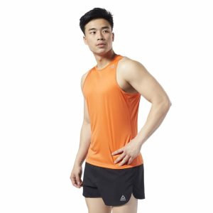 Podkoszulki Męskie Reebok Run Essentials Speedwick Singlet Pomarańczowe PL 04MNIAH